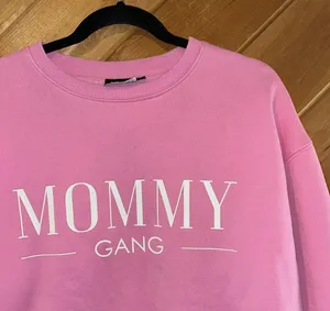 Fancy homebody small shop “Mommy Gang” bright pink crewneck sweatshirt thumbnail 2