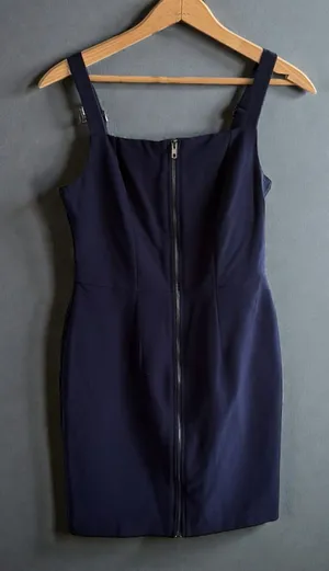 Kingston Grey‎ Navy Blue Zip Front Pinafore Dress Size S thumbnail 1