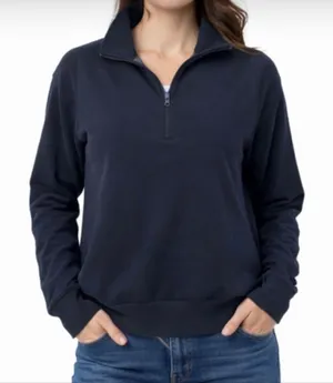 Abercrombie & Fitch Soft A&F black quarter zip oversized sweater M thumbnail 1