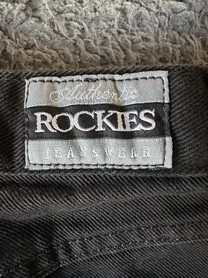 Vintage Rocky Mountain Jeans (Rockies) Black Studded High Rise 23x36 Long thumbnail 9