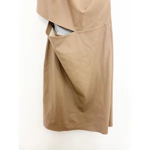 NWT L'Agence Tan Brown Aliyah Cutout One-Shoulder Faux Leather Dress Size 18 thumbnail 11