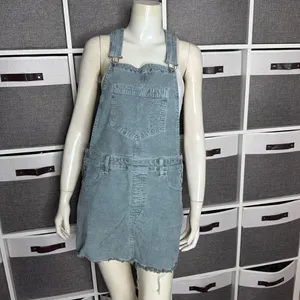 American Eagle Outfitters Corduroy Raw Hem Overall Dress In Jade Size Medium thumbnail 3