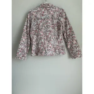 Analogy Paisley Tapestry Jacket Red Black Jacquard Boho Button Front Medium thumbnail 4
