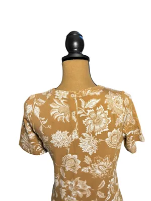 LOFT Womens XS Brown Floral A-Line Dress NWT Cottagecore 90s Butter Mom Fall thumbnail 8