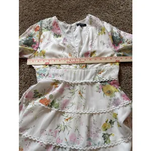 Beulah Style Medium Ladies Ivory Floral Long Sleeve Dress Boho Cottage Core thumbnail 5