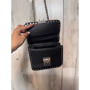 Black Studded Mini Crossbody Bag Chain Strap Punk Rock Studded Purse thumbnail 5