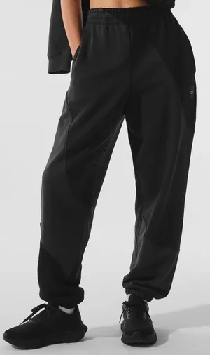 Alo NWOT Make Waves Sweatpants Vintage Black Tonal zipper pockets Size S thumbnail 1
