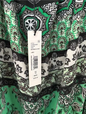 Alice & Olivia Alette Halter Maxi Dress Green‎ New Size 12 NWT Bandana Print thumbnail 9