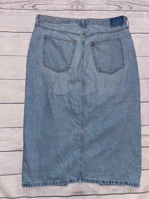 Abercrombie High Rise Light Blue Denim Skirt thumbnail 4