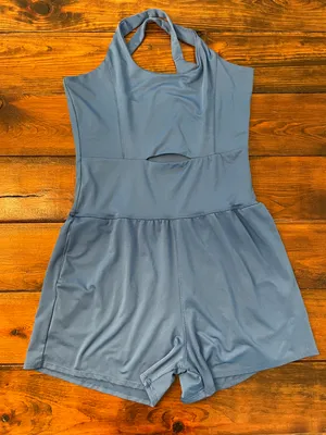 Athletic Cutout Romper Blue Size M thumbnail 1