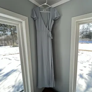 Show Me Your Mumu Noelle Flutter Wrap Dress‎ Dusty Blue Size Small thumbnail 3