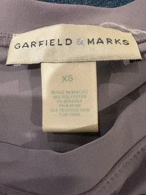 Garfield &Marks vintage slim fitting stretchy ruched top lavender gray XS S thumbnail 3