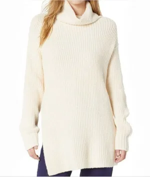 Free People Cream Eleven Ribbed Knit Turtleneck Sweater thumbnail 2