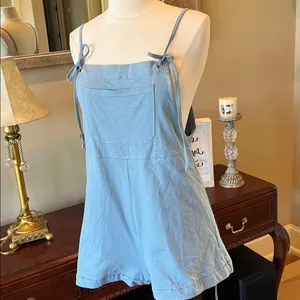Cider Overall Romper Dusty Blue New thumbnail 9