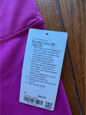 Lululemon Wunder Train High Rise 25” Magenta Purple Size 6 NWT thumbnail 4