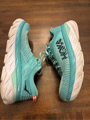 Hoka Bondi 7 Women’s 10.5 Sneakers Aquarelle Blue Aqua Shoes Running Used thumbnail 3