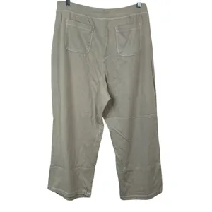 Fresh Produce Tan Beige 100% Cotton Cropped Lounge Pants Wide Leg XL Resort thumbnail 2