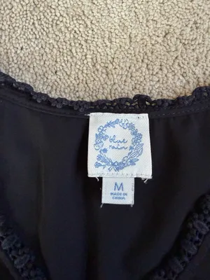 Blue Rain Black Lace Trim Dress – Size Medium thumbnail 4