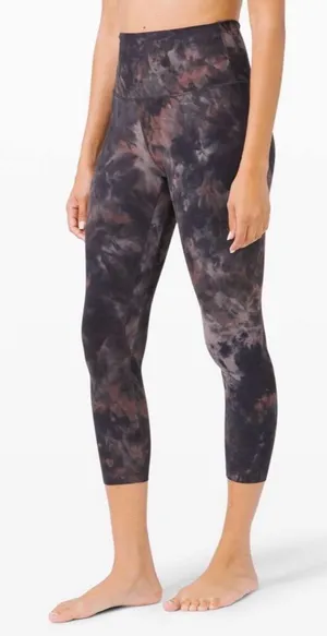 Lululemon Align Diamond Dye High-Waist Crop 23” Leggings grey pink size 6 thumbnail 1