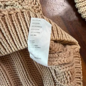 Free People My Only Sunshine Cotton Chunky Knit Mock Neck Sweater Tan Small thumbnail 6