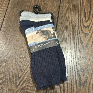 Cuddl Duds Plushfill Crew Socks NEW Navy Marled Gray Cream Warm Cozy Size 4-10 thumbnail 3