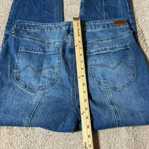 Y2K Cleo + Wolf Blue High Rise Carpenter Straight Leg Panelled Seam Jeans W31‎ thumbnail 5