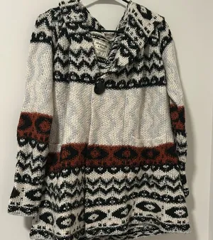 Abercrombie and Fitch 18% Wool 5% Alpaca Hooded Knitted Cardigan Jacket Sweater thumbnail 1