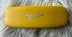 Ray-Ban Yellow Hard Sunglasses Case with Red Interior thumbnail 1