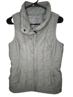 The North Face Light Blue Quilted Insulated Full Zip Up Winter Vest thumbnail 1