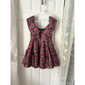 New Lulus Beyond Darling Floral Jacquard Off-The-Shoulder Mini Dress size S NWT thumbnail 13