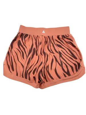 Tek Gear Women's Multi-Purpose Workout Shorts Size Medium Orange Tiger Stripes thumbnail 2