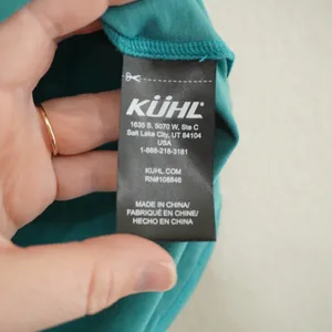 Kuhl Womens Teal Green Short Sleeve Performance Hiking Top‎ Pleated Back Large thumbnail 4