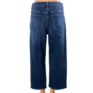 Quince Women's Blue High Waisted Wide Leg Baggy Cropped Denim Jeans Size 27 thumbnail 3