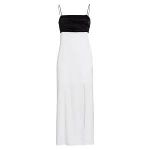 Alice + Olivia NWT Lilita Black & White Satin Maxi Slip Dress‎ Size 4 thumbnail 3