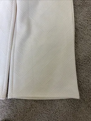 See and Be Seen Cream Wide-Leg Quilted Knit Pants thumbnail 2