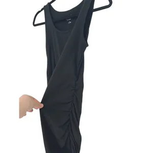 Isabel‎ Maternity Black Ruched Side Tank Midi Dress Small Sleeveless Stretch EUC thumbnail 2