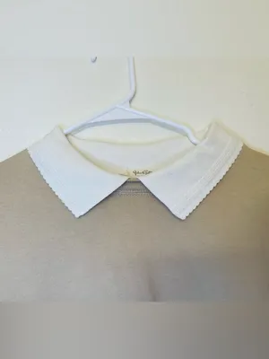 John Galt‎ Women’s Light Brown Polo Crew Neck Sweatshirt Size S thumbnail 4