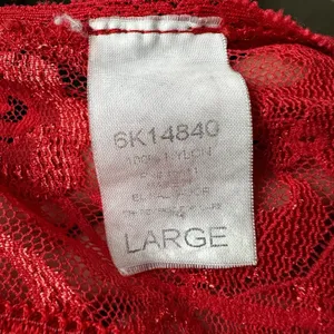 Vintage‎ Y2K Red Lace Sequin Babydoll Tank Lingerie Sheer Slip Chemise Large thumbnail 8