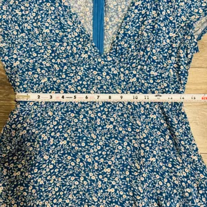 Princess Polly Blue Floral‎ V Neck Mini Dress Short Sleeve Flounce Hem Size 6 thumbnail 11