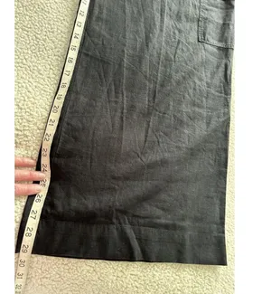 Madewell Womens Wide Leg Linen Blend Cargo Pants in True Black Size 6 thumbnail 11