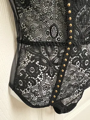 Victoria's Secret Black Rivet Bodysuit thumbnail 7