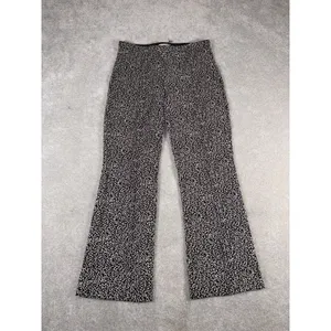 Anthropologie By The Essential Crop Flare Pants Womens Xs Black Animal Print thumbnail 3