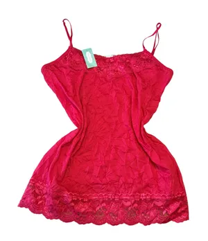 Maurice's Vintage Y2K Lace Trim Camisole Cami Tank Top Fuchsia Pink Fairy Whimsical Size L thumbnail 1