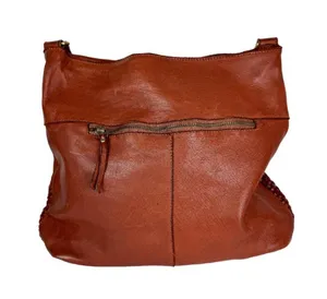 Marta Ponti Leather Woven Hobo Bag Made in Portugal Brown Slouchy thumbnail 2