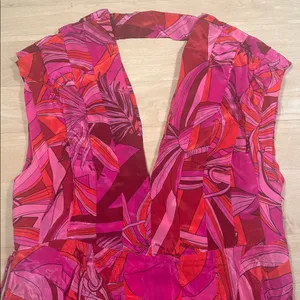NWT Farm Rio Red Endless Summer V Neck Midi Dress Sz L thumbnail 4