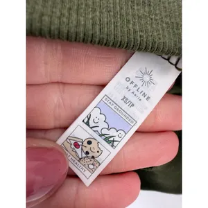 OFFLINE by Aerie Quilted Crewneck Sweatshirt Women XS Olive Green Thumbhole Cozy thumbnail 5
