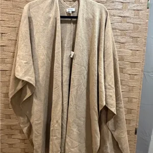 Aritzia Babaton Cashmere/ Wool Cape Cardigan Oversize XXS/XS/S Tan thumbnail 3