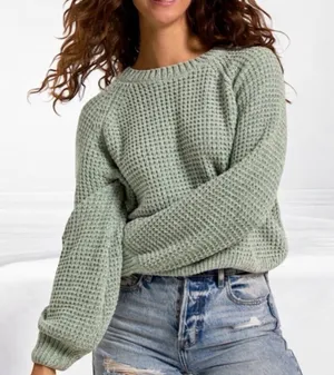 Altar'd State Sage Green Sweater thumbnail 1