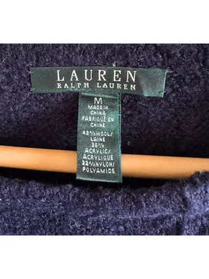 Lauren Ralph Lauren Wool Chevron Knit Tunic Sweater M thumbnail 4