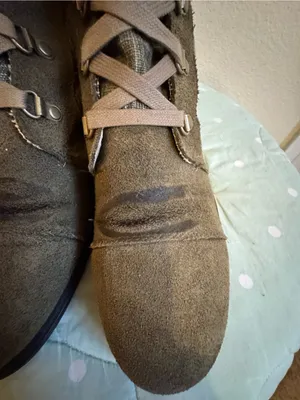 Sorel Olive Green Suede & Fabric Lace-Up Ankle Boots size 10.5 thumbnail 4